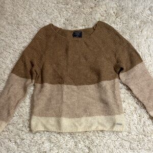 Abercrombie Colorblock Brown and Cream Sweater